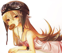 Konachan.com - 63063 bakemonogatari blonde_hair food long_hair oshino_shinobu.jpg