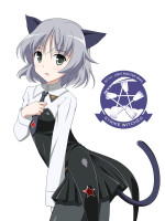 animal_ears cat_ears green_eyes hyokkori_tamago necktie pantyhose sanya_v_litvyak silver_hair strike_witches tail.jpg