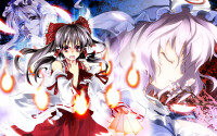 Konachan.com - 70783 gray_hair hakurei_reimu hat japanese_clothes long_hair miko purple_hair red_eyes ribbons saigyouji_yuyuko short_hair touhou yakumo_yukari.jpg