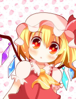 786580 - blonde_hair flandre_scarlet hat ponytail red_eyes short_hair side_ponytail solo takamoto_akisa touhou wings.jpg