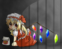 588329 - bars blonde_hair flandre_scarlet hat hat_ribbon mcdonald's red_eyes ribbon side_ponytail sitting skirt tagme touhou wings.jpg