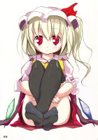 307335 - blonde_hair doujin flandre_scarlet hat highres ponytail ribbon short_hair socks touhou usotsukiya wings.jpg