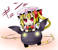 796826 - 3 3 bat bat_wings blonde_hair blush_stickers car chibi flandre_scarlet hat ichimi red_eyes short_hair side_ponytail solo touhou wings.jpg