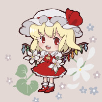 843687 - blonde_hair blush chibi flandre_scarlet flower red_eyes sakura_(cornelia) side_ponytail smile solo touhou wings.jpg