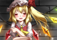 Konachan.com - 80435 blonde_hair dress flandre_scarlet hat red_eyes tears touhou vampire wings.jpg