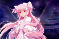 Konachan.com - 102681 dress kaname_madoka long_hair mahou_shoujo_madoka_magica pink_hair sun_trial twintails wings.jpg