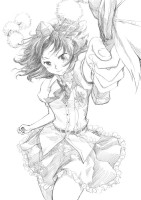 Gelbooru 233312 kiriu monochrome shameimaru_aya sketch touhou.jpg