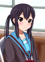 878932 - alternate_costume blush brown_eyes cardigan cosplay diesel-turbo k-on! long_hair nagato_yuki nagato_yuki_(cosplay) nakano_azusa school_uniform sitting smile solo suzumiya_haruhi_no_yuuutsu twintails.jpg