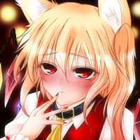 668110 - animal_ears bad_id blonde_hair blush cat_ears close-up collar face flandre_scarlet hazuki_rui kemonomimi_mode long_hair nail_polish red_eyes side_ponytail solo touhou wings.jpg