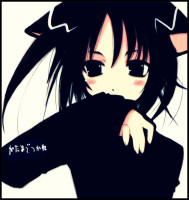 Gelbooru 293393 animal_ears black_hair blush cat_ears sweater.jpg