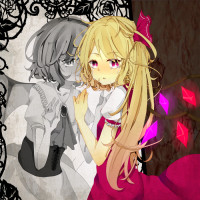 825246 - 2girls ascot blonde_hair color flandre_scarlet kaino long_hair looking_at_viewer mirror monochrome multiple_girls no_hat remilia_scarlet siblings side_ponytail sisters tears touhou wings.jpg