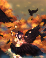 Gelbooru 436509 akn bird black_hair black_wings hat shameimaru_aya short_hair tokin_hat touhou wings bad_id.jpg