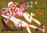 631432 - 2girls ankle_lace-up armpits bad_id barefoot bat_wings blonde_hair blush cross-laced_footwear feet flandre_scarlet hat kneepits multiple_girls neo_universe panties red_eyes remilia_scarlet short_hair siblings s.jpg