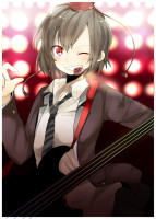 584a17a719e3e54503cb5e31764a965f formal hat necktie pant_suit short_hair suit touhou red_eyes brown_hair solo wink shameimar.jpg