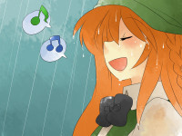 Gelbooru 1232165 aenobas bowtie braid comic eyes_closed face hat hong_meiling long_hair musical_note open_mouth rain red_hair silent_comic solo touhou wet.jpg