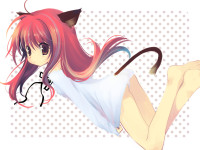 Danbooru 347855 animal_ears ass barefoot brown_eyes cat_ears feet highres ikusabe_lu long_hair panties pantyshot red_hair tail.jpg