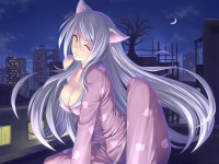 anime girl kitty cat neko pjs bed wallpaper.jpg