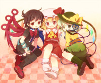 563942 - 3girls boots chaba_(hortensia) child feet flandre_scarlet houjuu_nue komeiji_koishi mary_janes multiple_girls shoes socks touhou wings.jpg