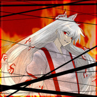 515335 - bad_id bow fire fujiwara_no_mokou hair_bow hair_ribbon long_hair open_mouth red_eyes ribbon shirt silver_hair smile solo suspenders takashina touhou very_long_hair white_shirt.jpg