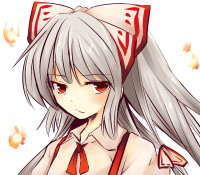 698551 - close-up eyelashes face fujiwara_no_mokou hair_ribbon miyo_(ranthath) red_eyes ribbon silver_hair solo touhou.jpg