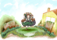 Konachan.com - 79686 bicolored_eyes brown_hair dress long_hair rozen_maiden suiseiseki.jpg