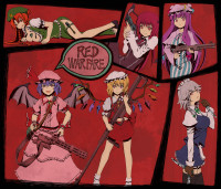 674979 - bad_id between_breasts flandre_scarlet gatling_gun grenade gun highres hong_meiling izayoi_sakuya knife koakuma patchouli_knowledge remilia_scarlet rifle ryuutansai shotgun the_embodiment_of_scarlet_devil touho.jpg