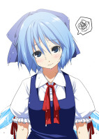 521177 - blue_eyes blue_hair blush bow cirno hair_bow head_tilt panko_(artist) short_hair solo touhou wet wings.jpg