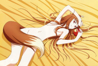 Konachan.com - 57817 animal_ears apple horo long_hair nude orange_hair  tail wolfgirl.jpg