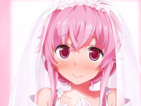 Konachan.com - 122030 close gasai_yuno kaisenn mirai_nikki pink_eyes pink_hair wedding_dress.jpg