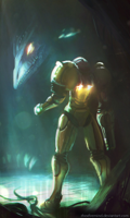 __ridley_and_samus_aran_metroid_drawn_by_rhexfirem.jpg