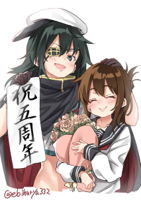 __inazuma_and_kiso_kantai_collection_drawn_by_ebif.jpg