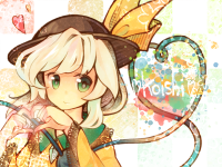 Konachan.com - 86848 blonde_hair feuille0818 green_eyes hat komeiji_koishi touhou.png