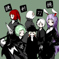 b706b0d721dcaf258055258d3880032f formal hat pant_suit suit touhou kazami_yuuka konpaku_youmu reisen_udongein_inaba moriya_su.png