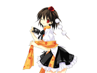 Gelbooru 889310 black_hair camera game_cg hat open_mouth red_eyes shameimaru_aya short_hair smile solo touhou wink riv transparent_background.png