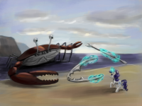 rarity_fighting_a_giant_crab_by_fahu-d7g2ie6.png