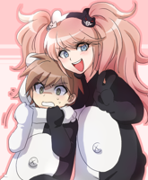 __enoshima_junko_monokuma_and_naegi_makoto_danganr.png