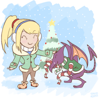 samus_and_ridley_holiday_by_leehzart_dd128un-pre.png